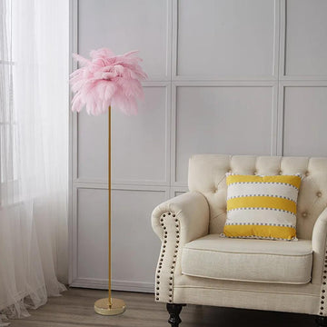 Pink Feather Gold Floor Lamp Unique Tree Standing Lamp